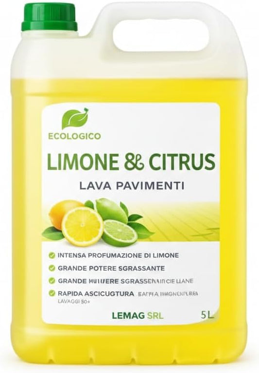 Lavapavimenti 1 - 5 Litri Limone & Citrus Rapida Asciugatura - Lemag srl