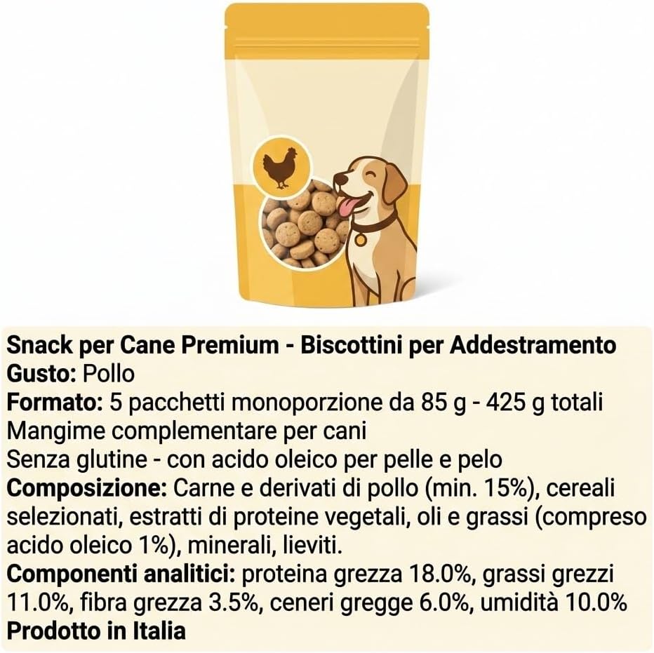 Snack per Cane Premium – Biscottini da Addestramento 5 x 85 g - Lemag srl
