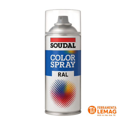 Vernice spray Soudal RAL 9010 brillante – smalto bianco 400 ml interno/esterno - Lemag srl