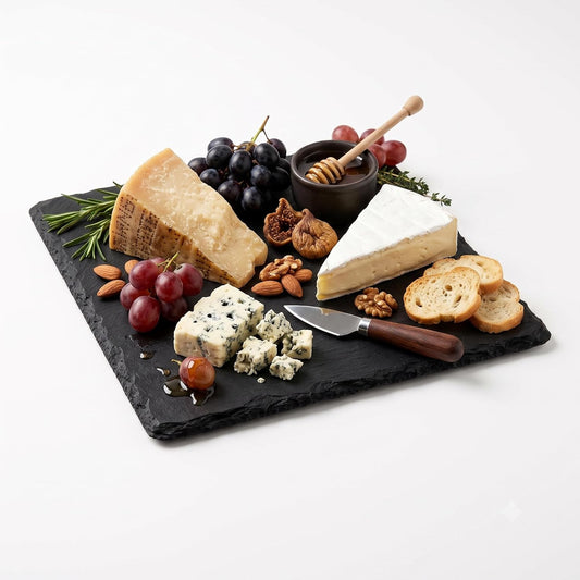 Set 4 Vassoi Effetto Lavagna per Aperitivo 25x25 cm – Taglieri da Portata per Formaggi Salumi e Stuzzichini – Ci Scrivi col Gesso – Presentazione di Stile e Idea Regalo - Lemag srl