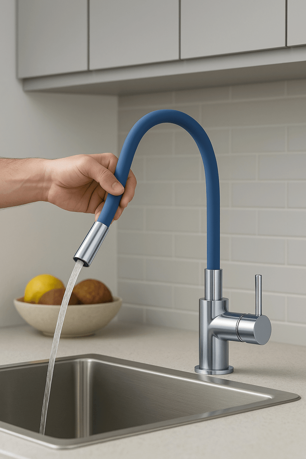 Miscelatore Lavello Flessibile con Canna in Gomma SNAKE Nero - Lemag srl - Lemag srl