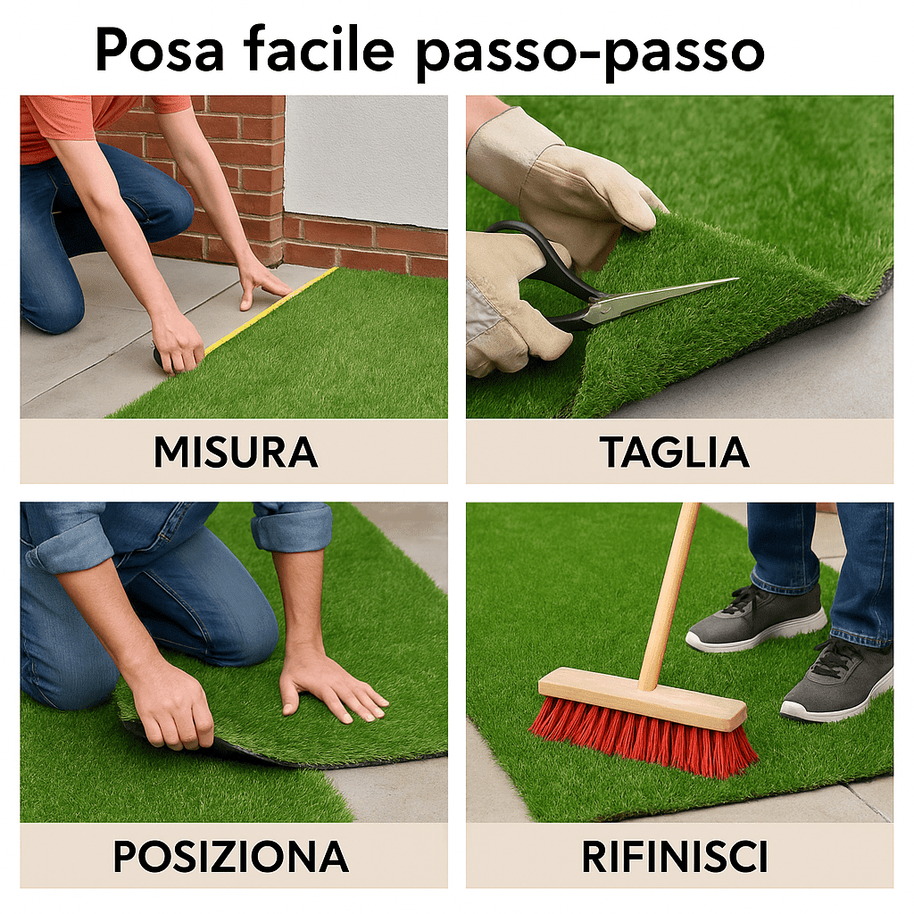 Prato Sintetico Erba Finta 10mm per Esterno 1x5 mt 5Mq – Realistica – Lemag srl - Lemag srl