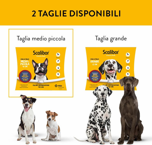 SCALIBOR 48 cm Collare Antiparassitario per CANI di PICCOLA e MEDIA Taglia - Lemag srl