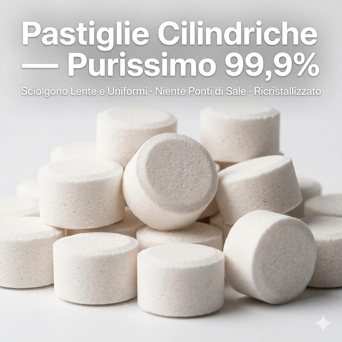 Sale a Pastiglie per Addolcitore Acqua 5 kg – Sale Ricristallizzato Purissimo 99,9% – Pastiglie Cilindriche Rigeneranti per Resine – Anticalcare Addolcitori Domestici e Industriali - Lemag srl