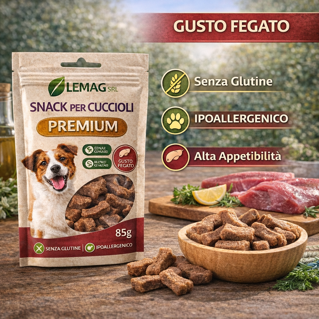 Snack per Cane Premium 5 Confezioni da 85 g Senza Glutine Ipoallergenico Addestramento LEMAG SRL - Lemag srl