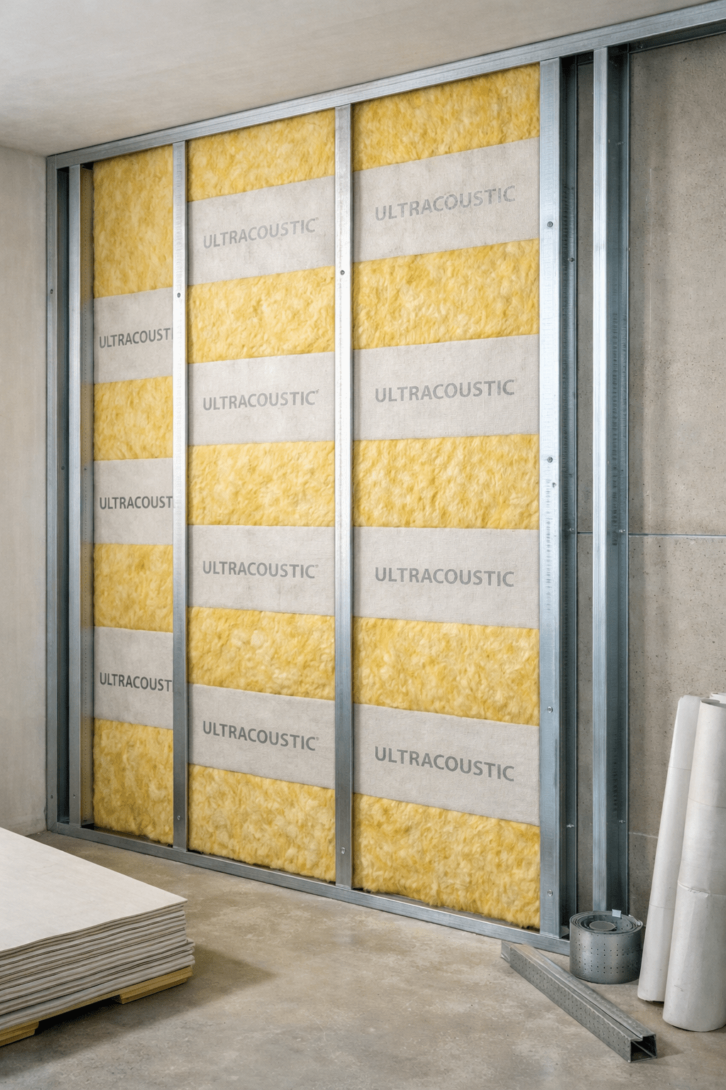 Pannello Lana di Vetro Ultracoustic 600x1350 mm Sp.45mm Isolamento Acustico - Lemag srl