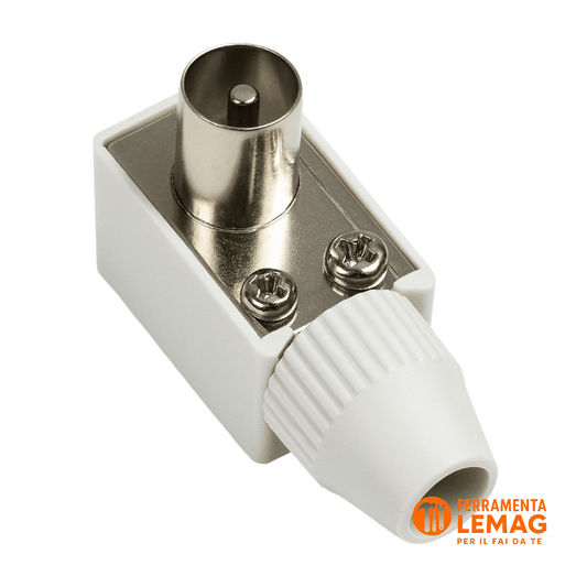 Fanton 32040 spina coassiale a squadra Ø9,5 mm per cavo antenna TV, compatta - Lemag srl