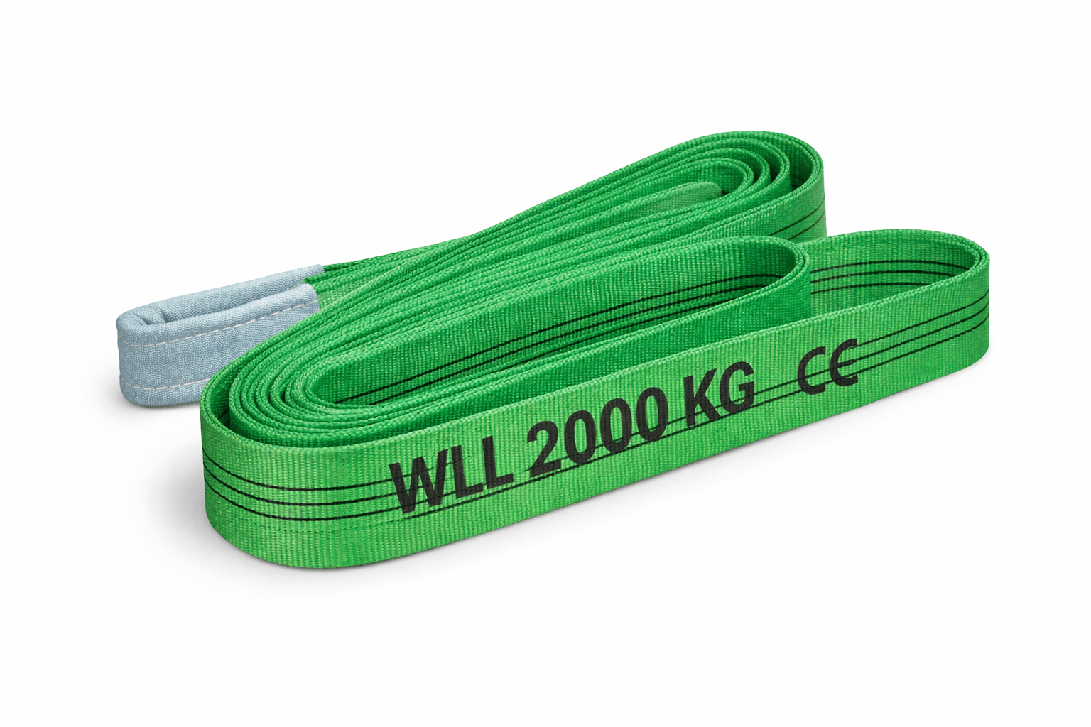 Fascia di Sollevamento Verde 2T (2000 kg) – Asole 70 mm – CE – Coeff. Sicurezza 7:1 – 2/3/4/5 m - Lemag srl