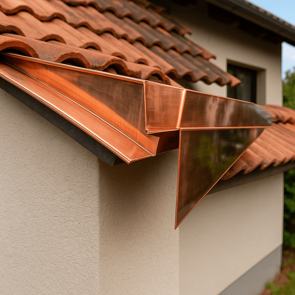 Scossalina Alluminio Ramato a T Grande – Lunghezza 2 m – Coperture e Tetti - Lemag srl