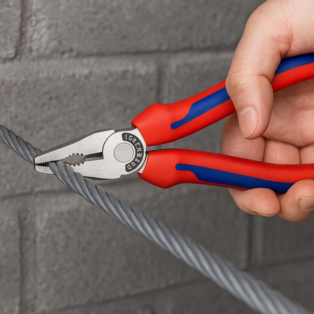 Pinza Universale 180 mm – Impugnatura Ergonomica Antiscivolo – Acciaio al Carbonio Temperato – Utensile Professionale per Officina e Fai-da-Te - Lemag srl