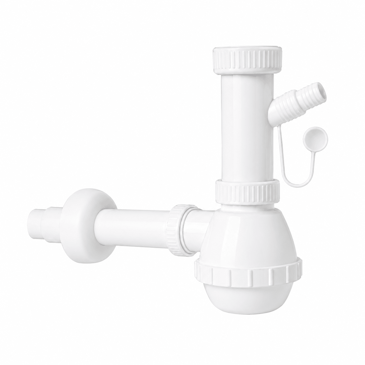 Lavello Cucina 1 Via "Francia" con Attacco Lavatrice – 1"1/2 | Scarico Ø32/40 mm | Sifone Cucina con Presa Lavatrice Anti - Odore | Installazione Fai da Te - Lemag srl
