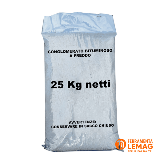 Conglomerato Bituminoso a Freddo – Sacco da 25 Kg per Riparazioni Stradali - Lemag srl