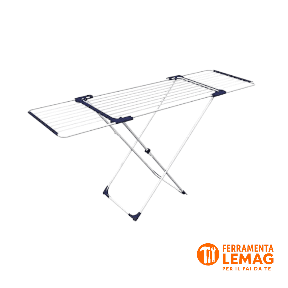 Stendibiancheria Estensibile a Cavalletto "Aliante" cm 110 - 186x61x94h – Pieghevole con Ali - Lemag srl - Lemag srl
