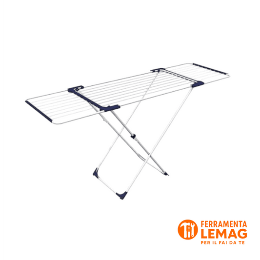 Stendibiancheria Estensibile a Cavalletto "Aliante" cm 110 - 186x61x94h – Pieghevole con Ali - Lemag srl - Lemag srl