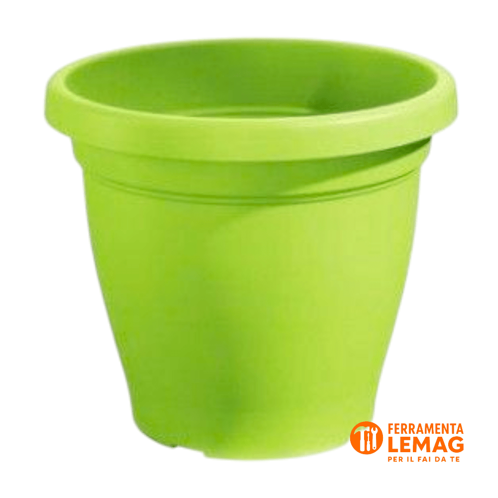 Vaso 'Verona' Ø30x24h cm Verde Anice per Piante e Fiori –Resistente e Decorativo - Lemag srl