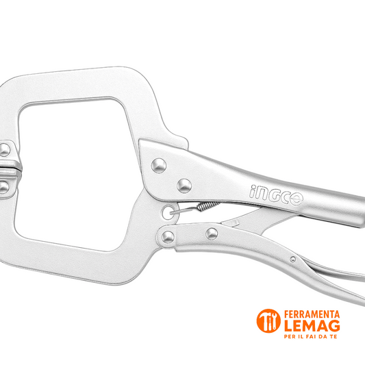 Pinza a C a pressione INGCO 11", potente e regolabile per saldature e assemblaggi - Lemag srl