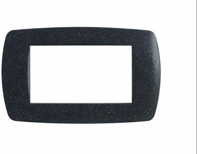 Placca 4 Posti Millennium Nero Flash Compatibile BTicino Living - Lemag srl