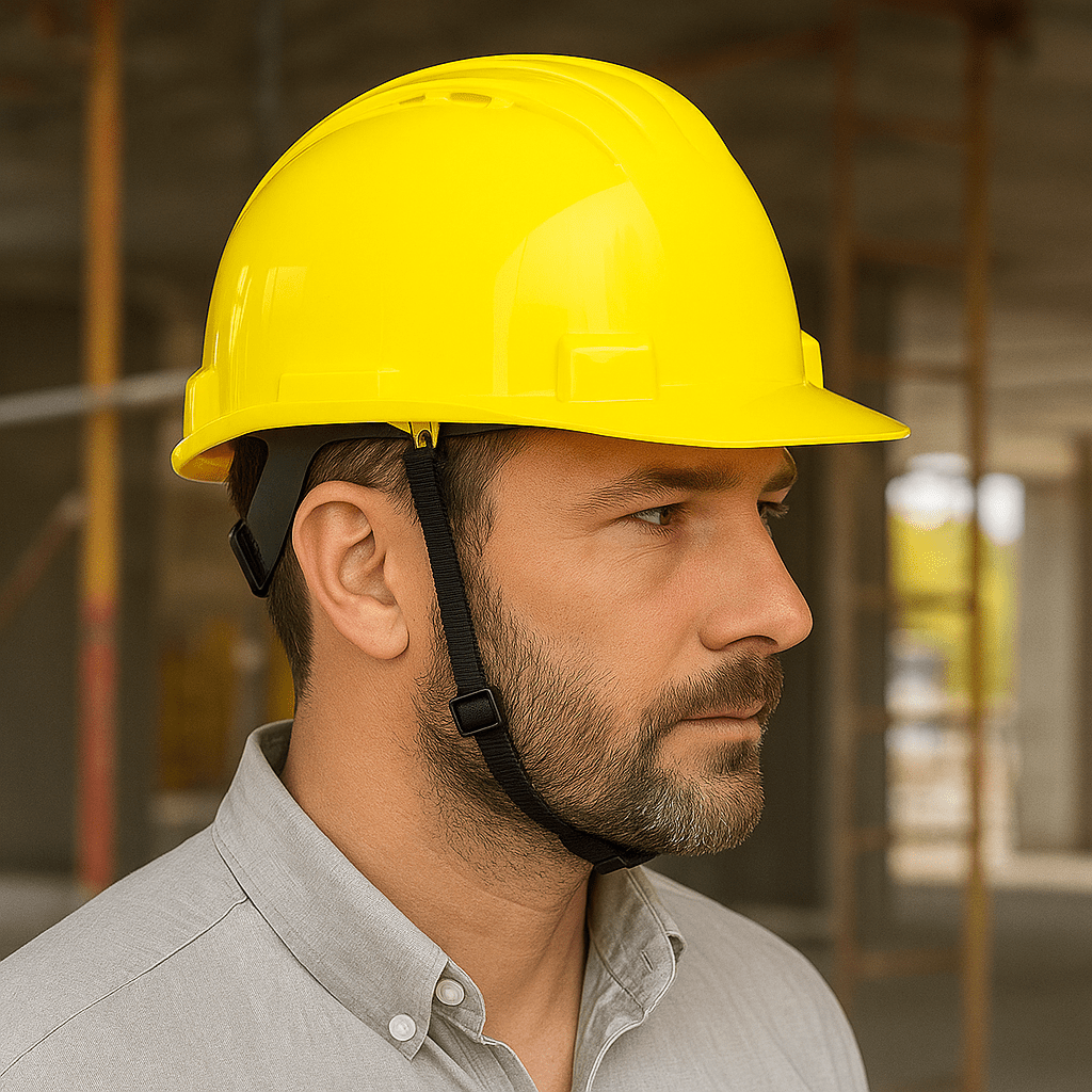 Casco Sicurezza Cantiere Giallo CE | Regolabile Alta Visibilità Lemag SRL - Lemag srl