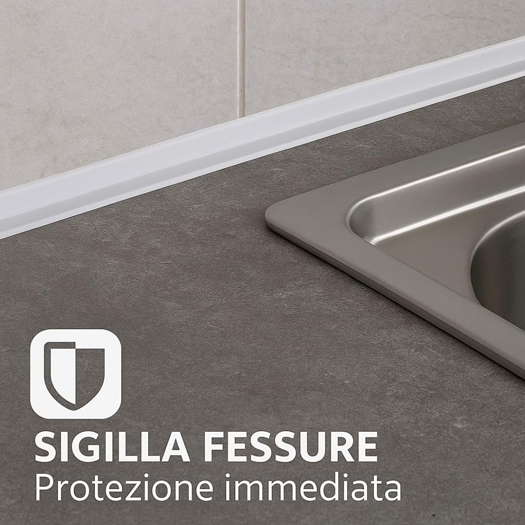 Set 5 Strisce Sigillanti Top Cucina 150 cm Impermeabili Anti - Muffa - Lemag srl