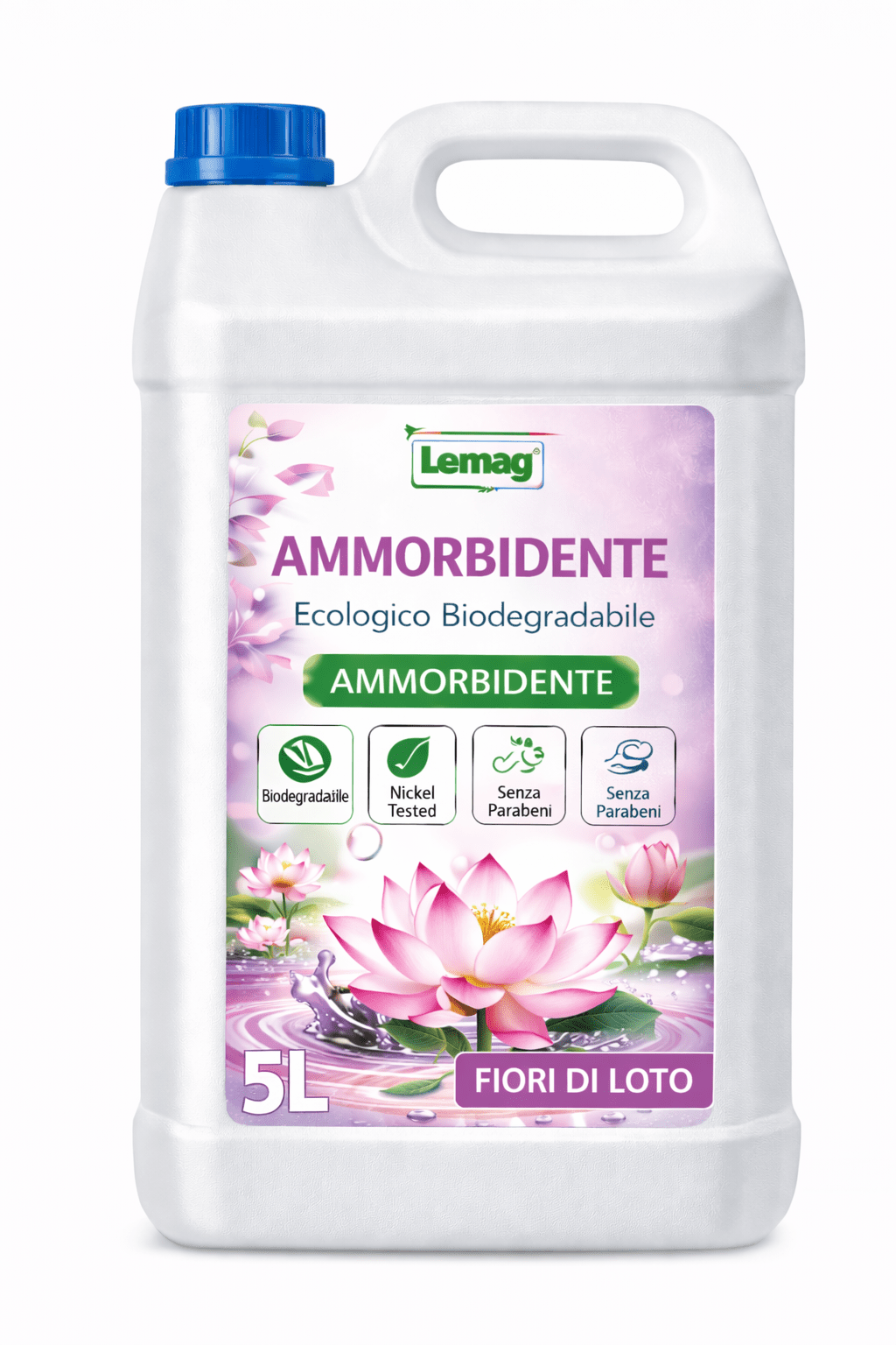 Ammorbidente Ecologico Biodegradabile 1L / 5L – Profumo Intenso e Duraturo – Senza Parabeni – Nickel Tested – Non Testato su Animali – LEMAG SRL - Lemag srl