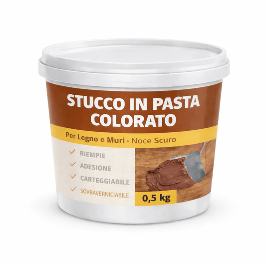 Stucco in Pasta Colorato Tipo Francese per Legno e Muri – Alto Potere Riempitivo – Carteggiabile a Secco – Sovraverniciabile ad Acqua e a Solvente – Vari Colori - Lemag srl
