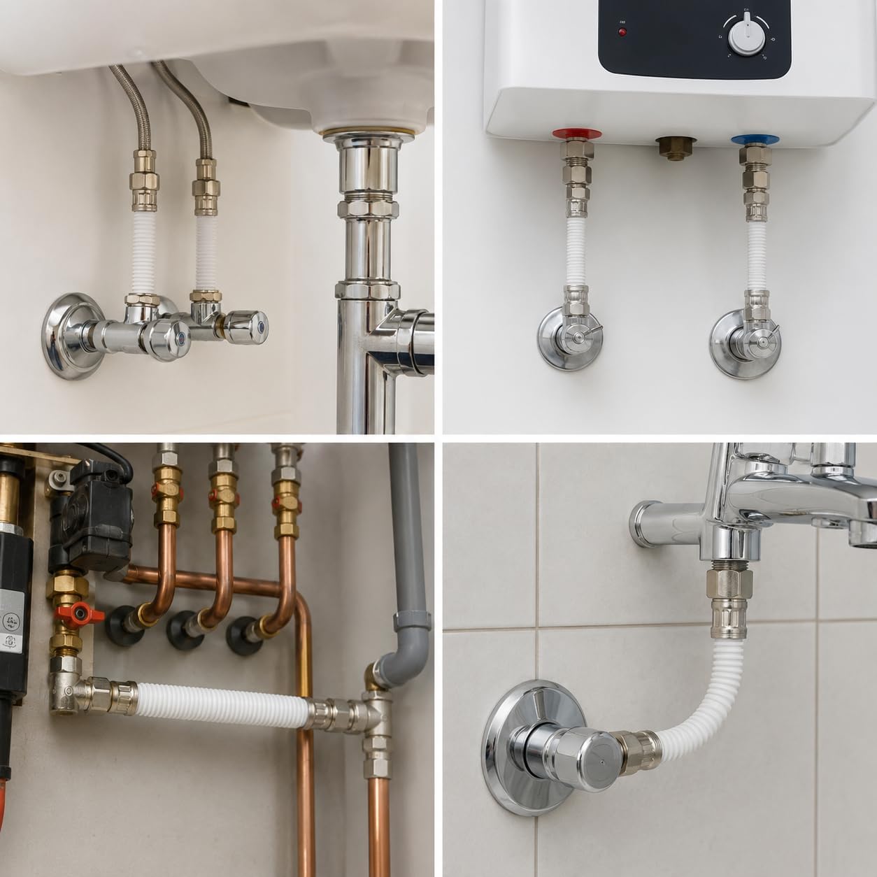 Flessibile Estensibile per Acqua Sanitaria MF 3/4" da 100 a 200 mm Tubo Estensibile Idraulico per Collegamenti Acqua - Lemag srl