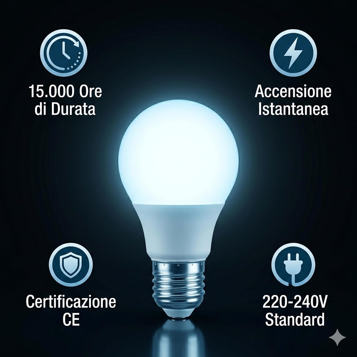 Set 6 Lampadine LED Sfera G45 6W E27 – 540lm | Luce Fredda Bianco Giorno 6500K | Risparmio Energetico | Attacco E27 | Garage Bagno Studio Ufficio | Made in Italy - Lemag srl