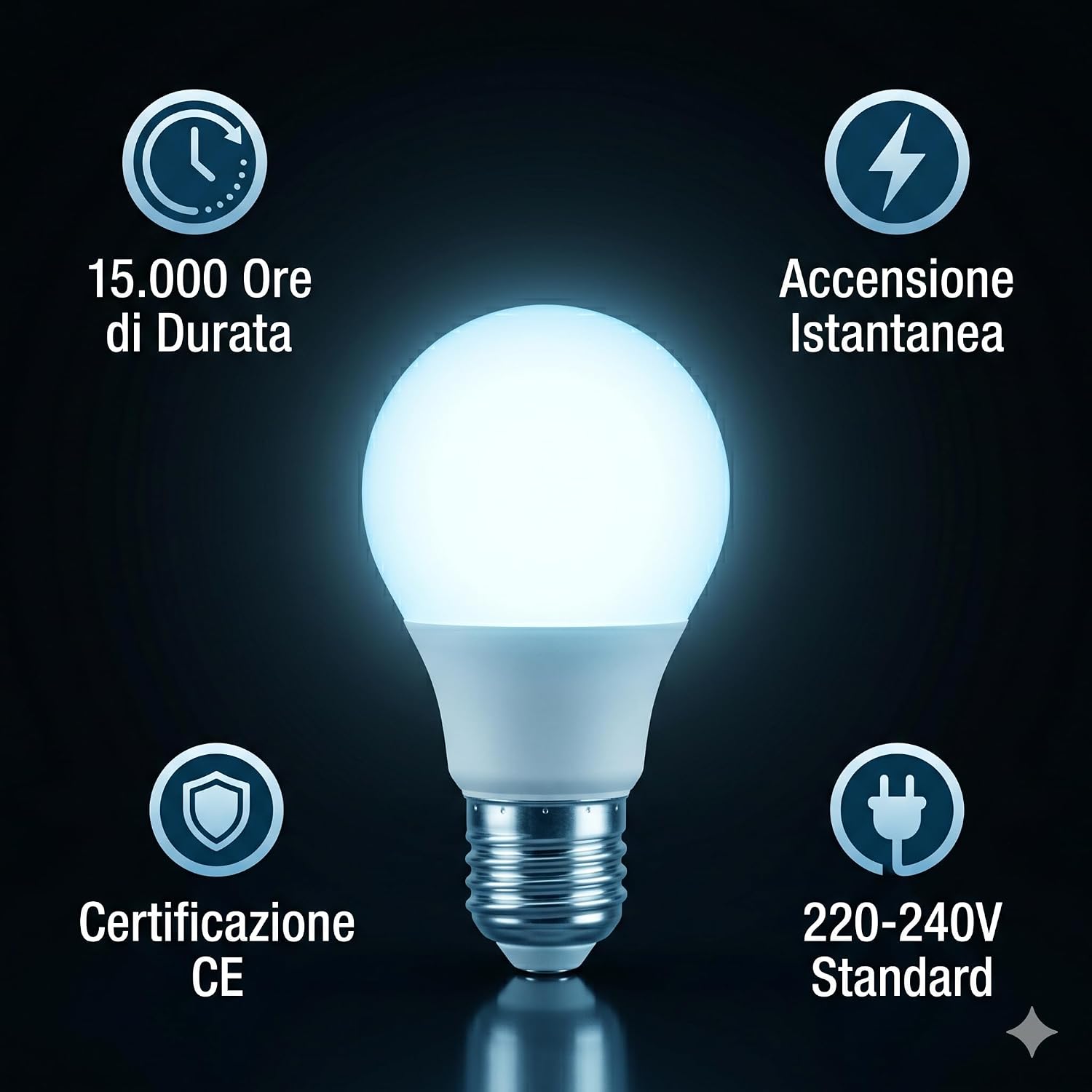 Set 6 Lampadine LED Sfera G45 6W E27 – 540lm | Luce Fredda Bianco Giorno 6500K | Risparmio Energetico | Attacco E27 | Garage Bagno Studio Ufficio | Made in Italy - Lemag srl