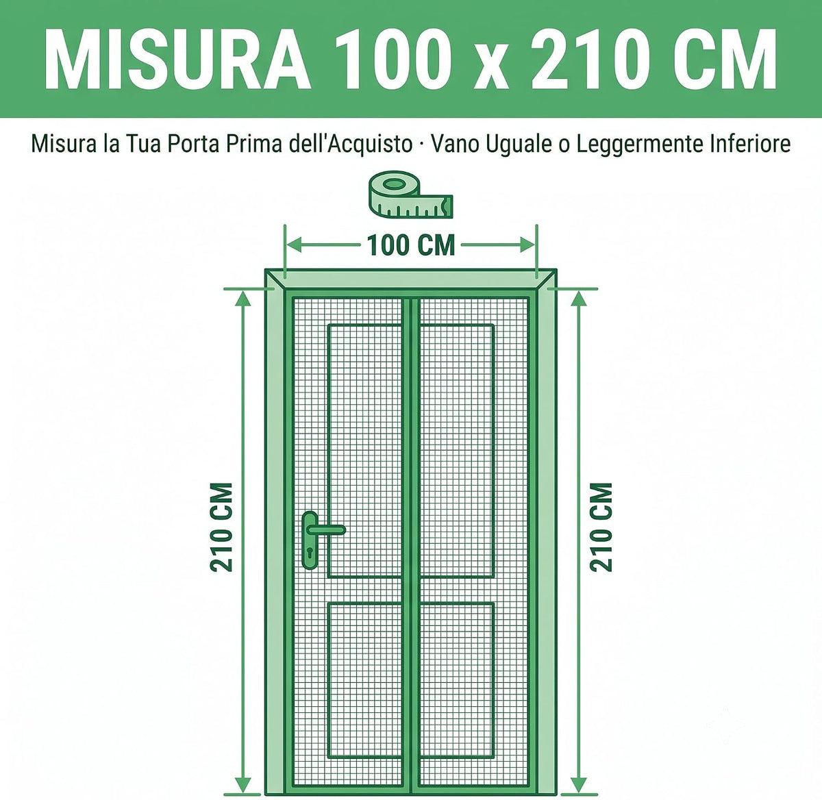 Zanzariera Magnetica da Porta 100x210 cm Nera – Senza Forare - Lemag srl