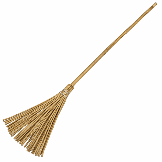 Scopa Bamboo 210 cm Scopa da Esterno Giardino Strade Cortili Resistente - Lemag srl