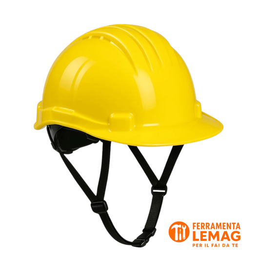 Casco Sicurezza Cantiere Giallo CE | Regolabile Alta Visibilità Lemag SRL - Lemag srl