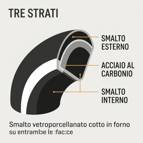 Curva 45°/90° e Raccordo a T per Stufa a Pellet – Acciaio Smaltato Nero Opaco – Ø 80 e 100 mm - Lemag srl