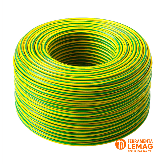 Filo elettrico unipolare 1x6 mm² FS17 giallo/verde, cordina, 10 metri - Lemag srl