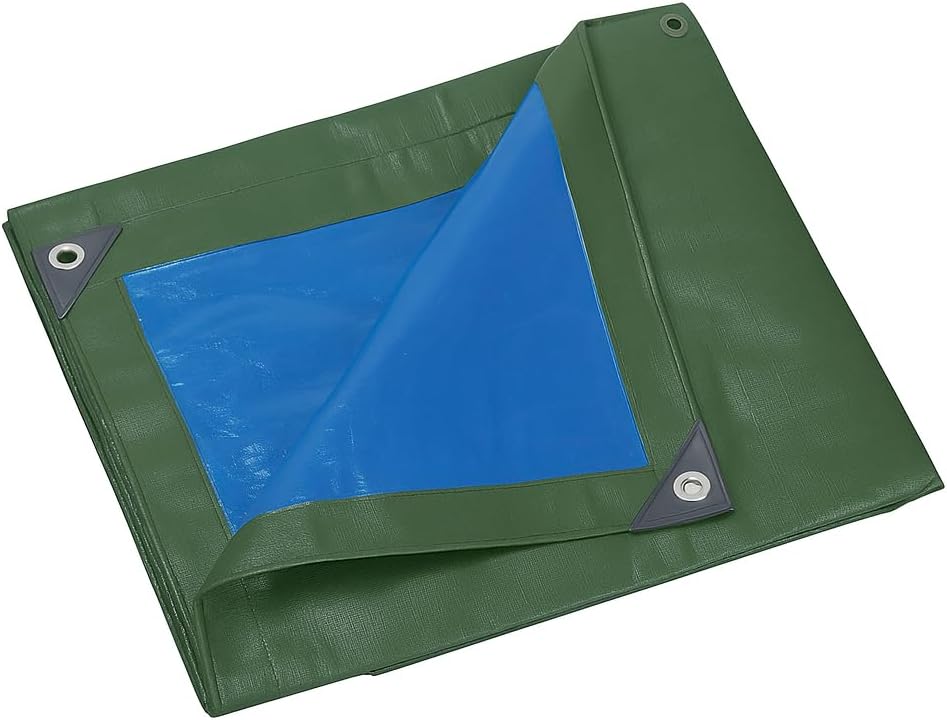 Telo Occhiellato Impermeabile Verde – Anti-UV, Resistente e Multiuso per Giardino, Cantiere e Coperture – Vari Formati (3x4, 3x5, 5x5 m) - Lemag srl
