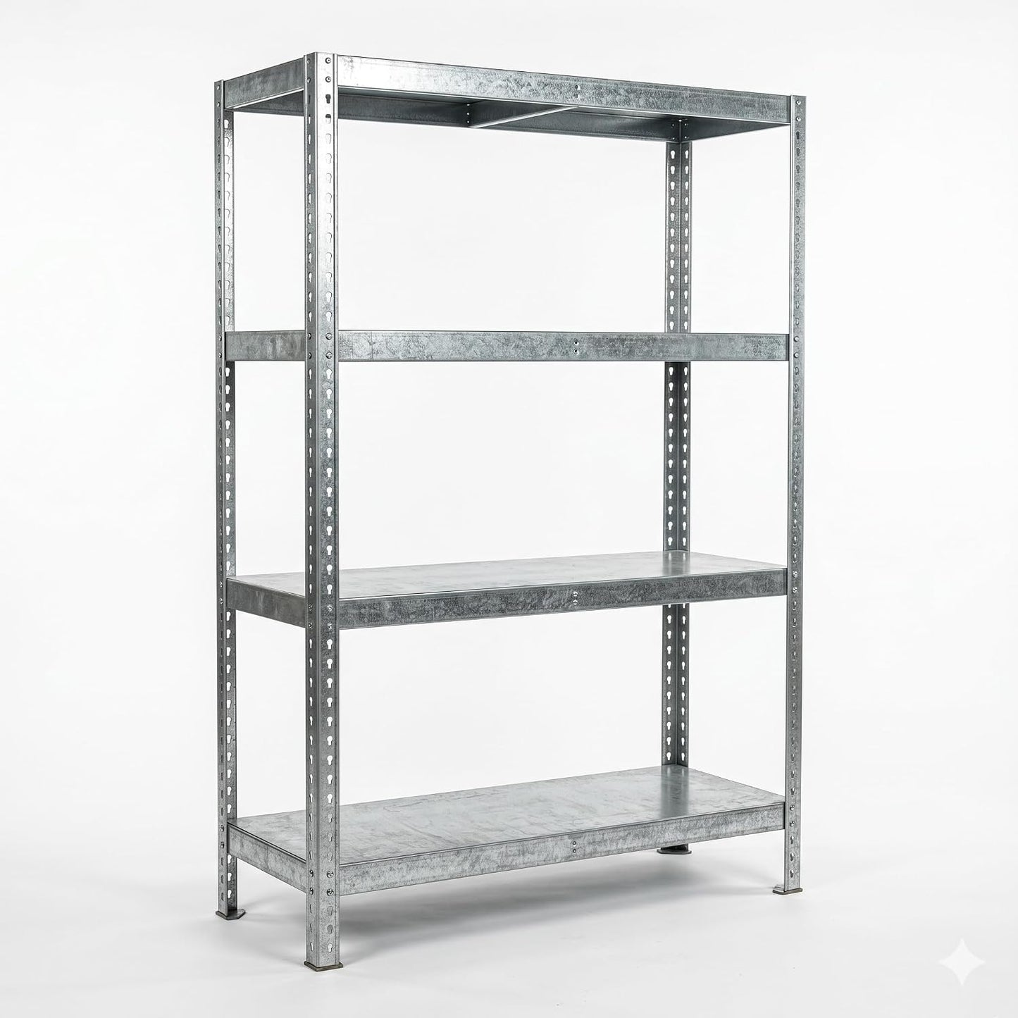 Scaffale in Metallo 4 Ripiani 70x26x127h cm – Scaffalatura in Lamiera Zincata Portata 30 kg per Piano – Scaffale Garage Cantina Magazzino con Fissaggio a Parete Incluso - Lemag srl