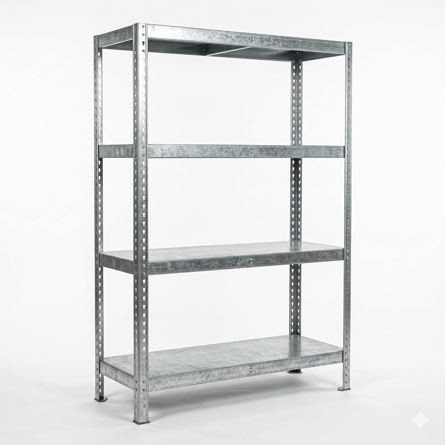 Scaffale in Metallo 4 Ripiani 70x26x127h cm – Scaffalatura in Lamiera Zincata Portata 30 kg per Piano – Scaffale Garage Cantina Magazzino con Fissaggio a Parete Incluso - Lemag srl