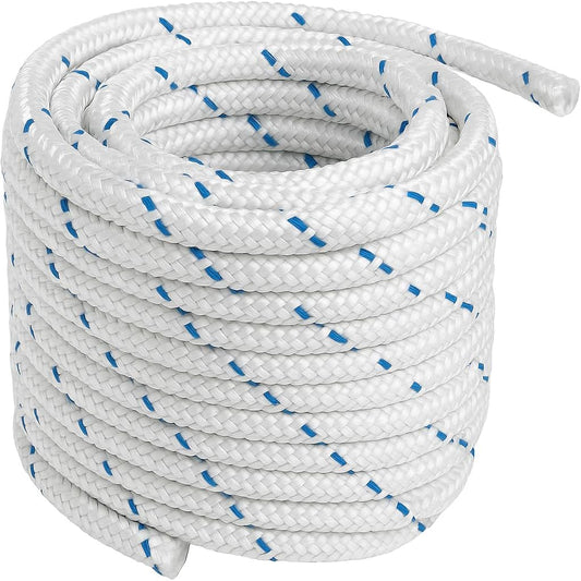 Treccia Multiuso Nautica 10 m – Bianco con Spia Blu Ø8/10/12/18 mm – Lemag SRL - Lemag srl