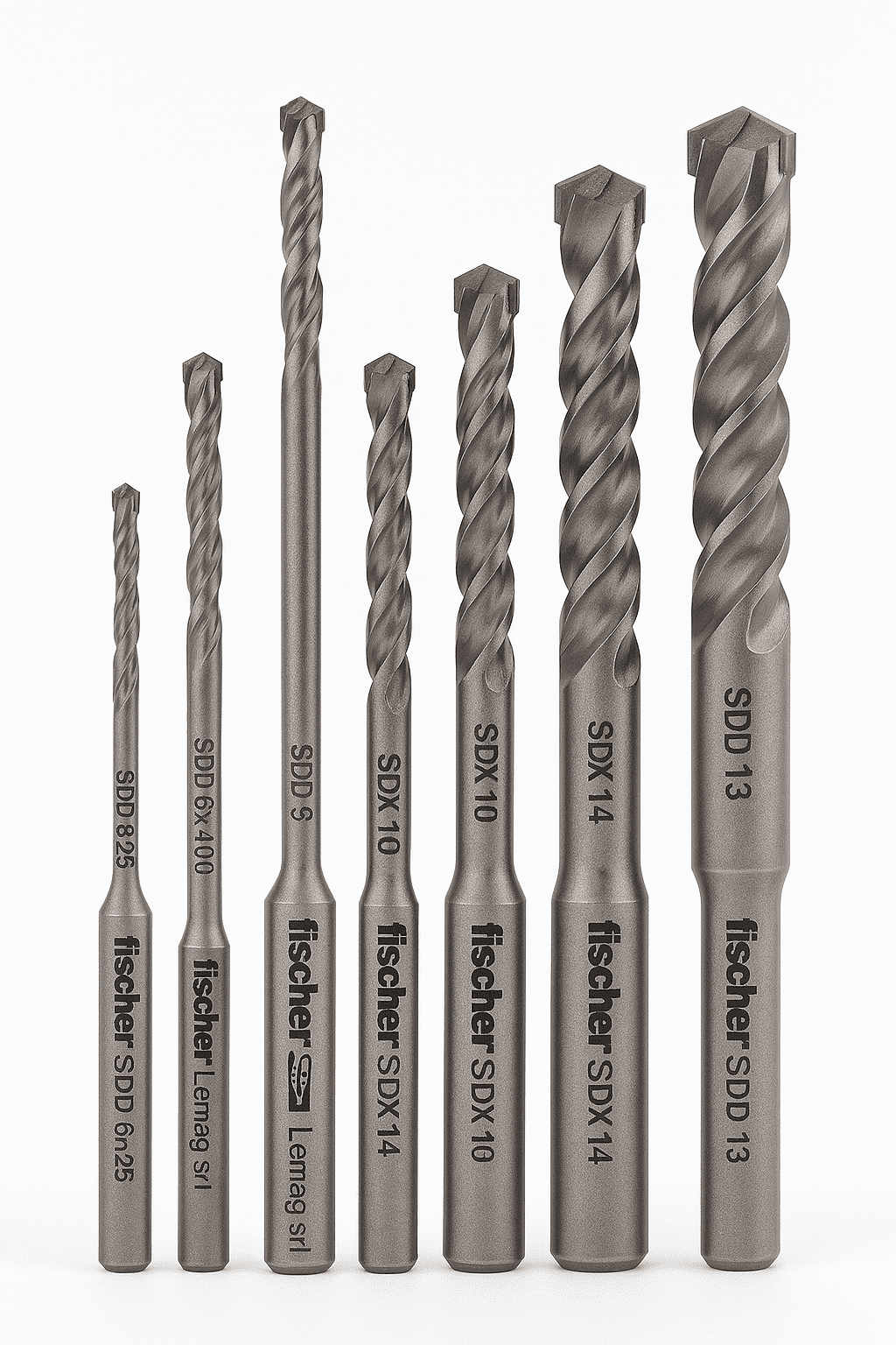 Fischer Punte Trapano SDD SDX Originali SDS Plus Widia Muro Cemento - Lemag srl - Lemag srl