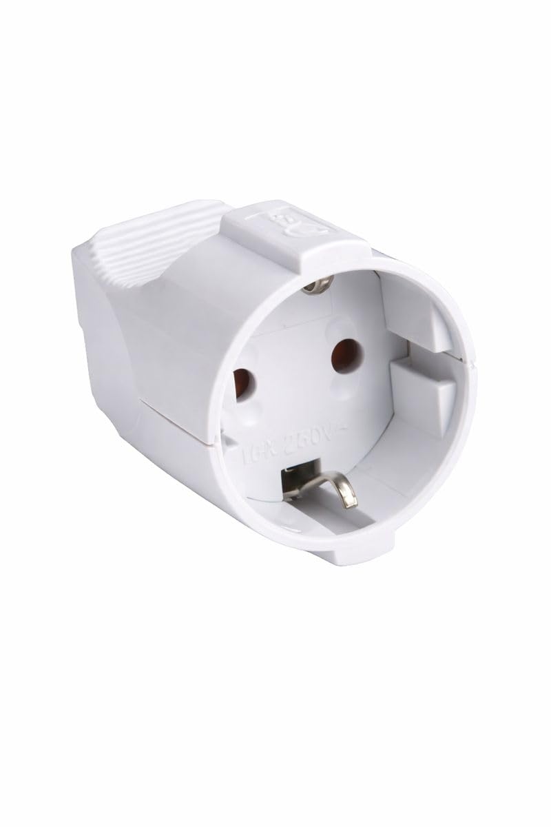 Presa Schuko Bianca 16A 250V per Spine Schuko Standard Europeo Corpo Isolante Resistente per Impianti Elettrici Domestici e Professionali - Lemag srl