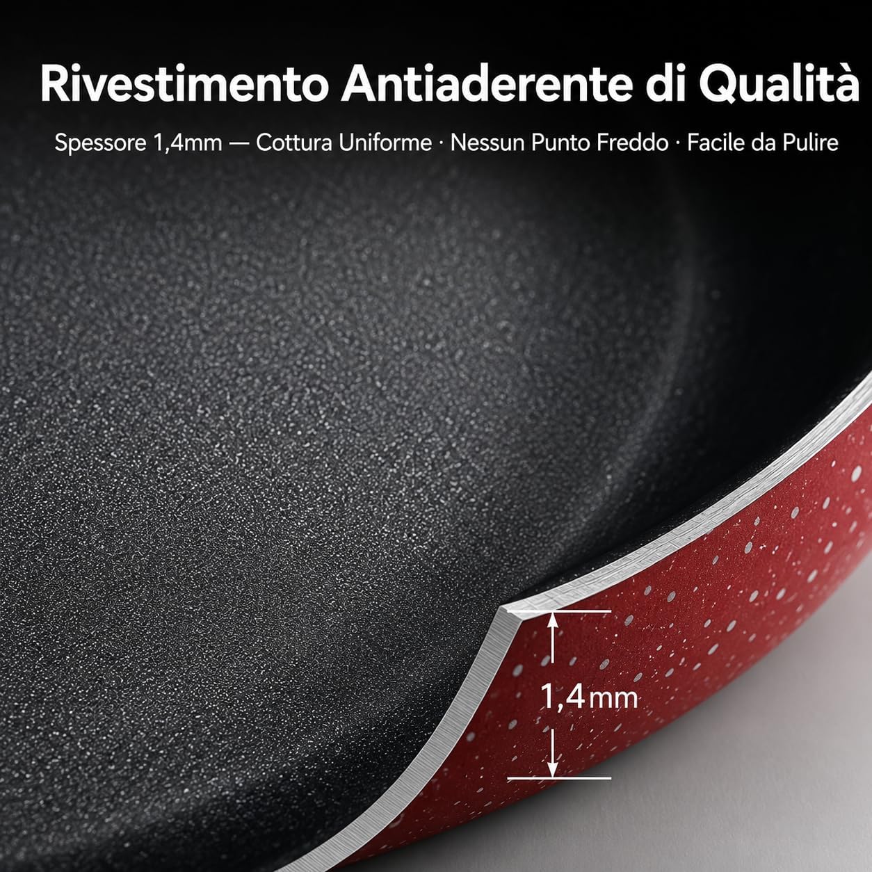 Set 3 Padelle Antiaderenti Casaconté 16-20-26cm – Spessore 1,4mm | Alluminio | Tre Misure per Ogni Cottura | Manico Ergonomico | Set Cucina Completo | Made in Italy - Lemag srl