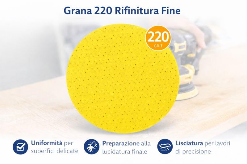 Dischi Abrasivi Ø 225 mm per Levigatrice – 2 Pezzi, Grana 80/180/220 - Lemag srl