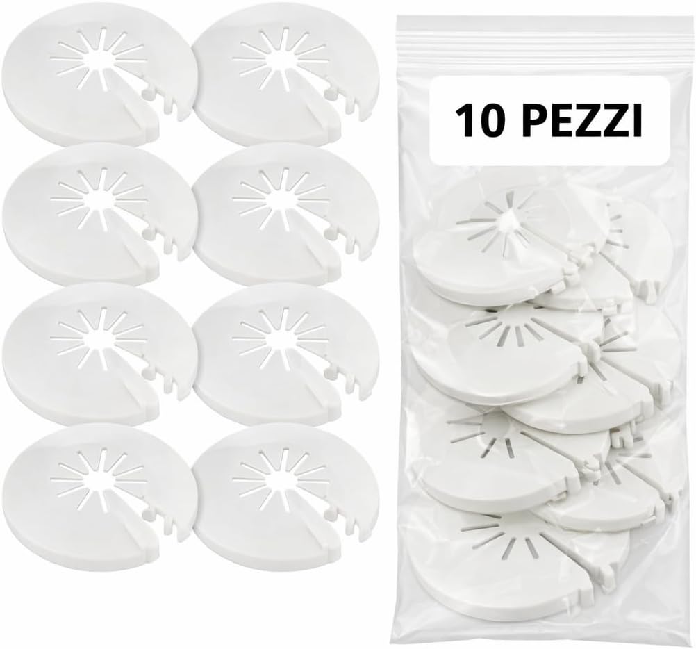 Rosoni Apribili Universali Bianchi Set 10 Pezzi Copritubo Copritermo Apribile per Tubi Radiatori Stufe e Impianti Finitura Pulita LEMAG SRL - Lemag srl