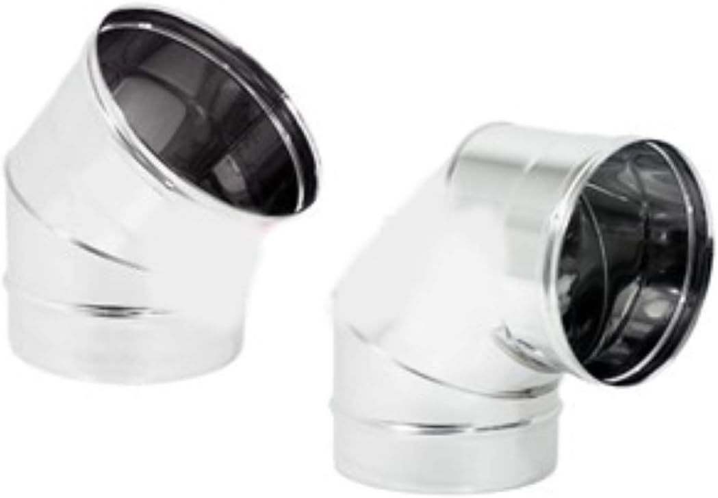 Gomito curva acciaio inox 80mm 5 decimi AISI 304 (45 gradi) - Lemag srl