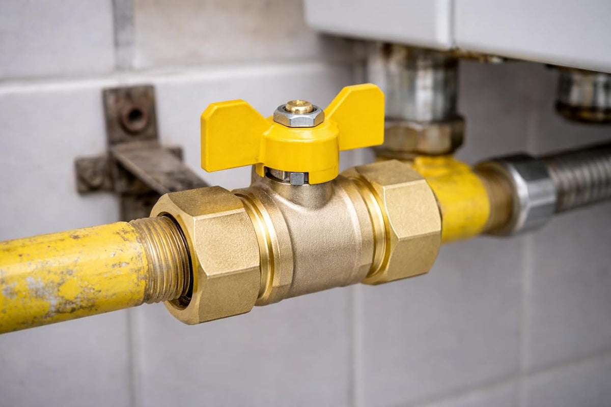 Valvola a Sfera Gas FF 3/4" in Ottone – Rubinetto Femmina Femmina - Lemag srl