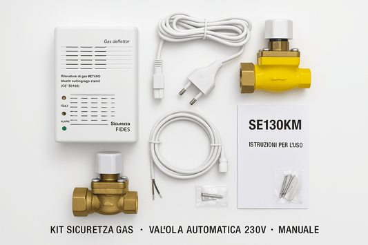 Rilevatore Gas Metano SE130KM + Elettrovalvola 3/4” 230V – Allarme Sicurezza – Lemag SRL - Lemag srl
