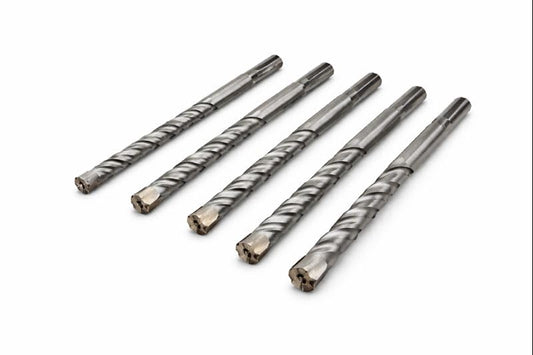 Set 5 punte trapano SDS per muratura da 6 a 12 mm in metallo duro per cemento e pietra