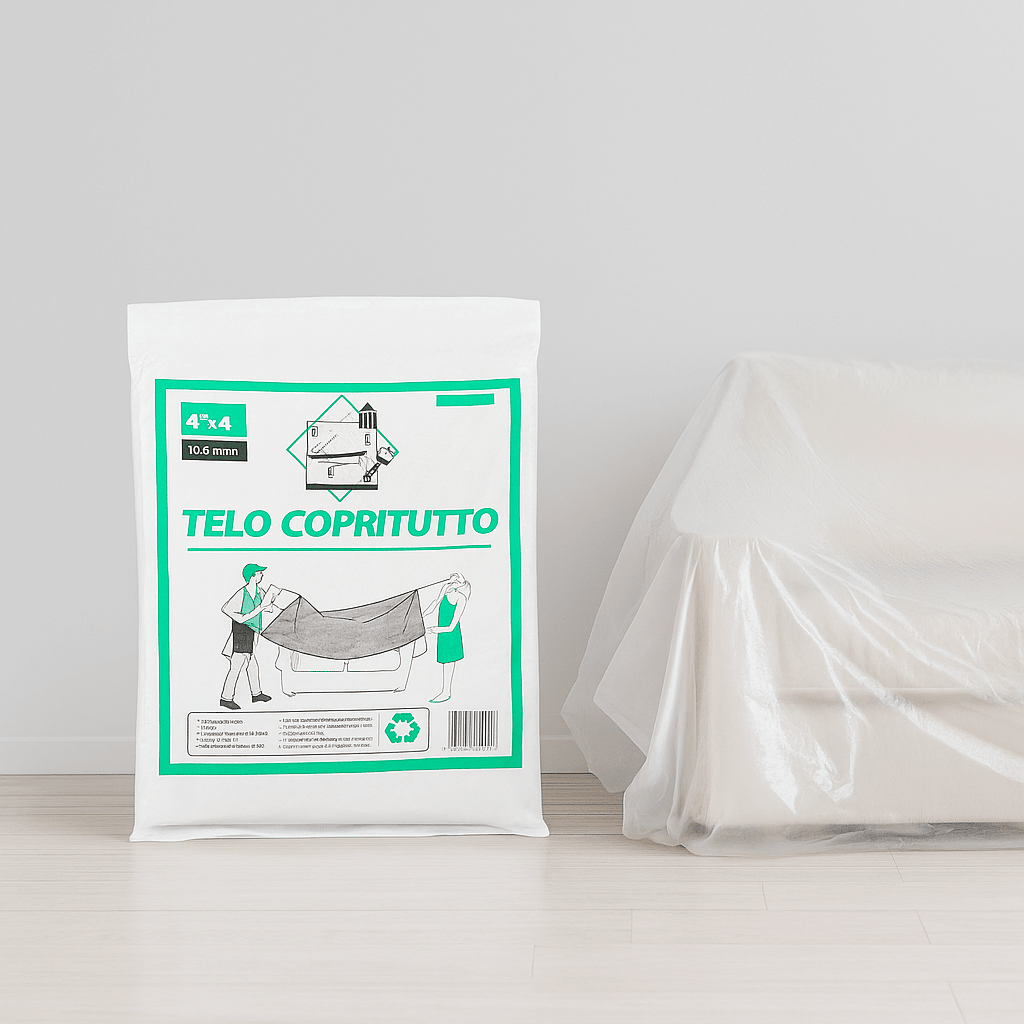 Set 5 Teli Protettivi 4x4 m – Polietilene Impermeabile Antipolvere – Lemag SRL - Lemag srl