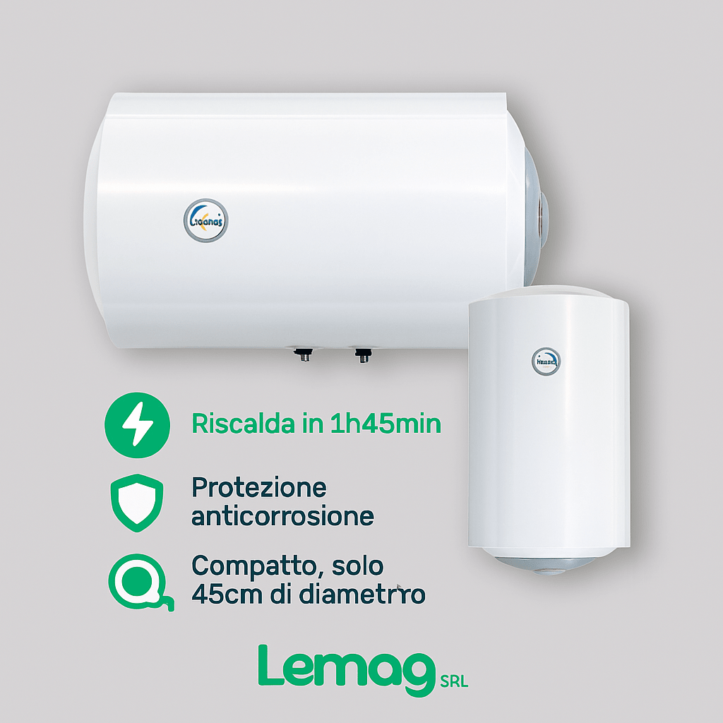 Scaldabagno Elettrico SWING 50 Litri Verticale – Mod. g.2/A Compatto Affidabile - Lemag srl