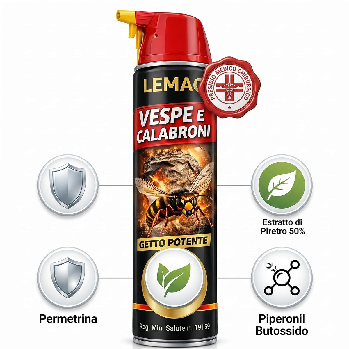 Insetticida Spray Vespe e Calabroni 750 ml x 3 – Gittata 5 m - Lemag srl