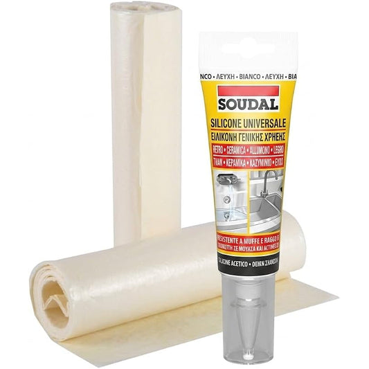 Kit Isolamento Cassonetto Tapparelle - 2 Pannelli Adesivi 150x40 cm in Polietilene Espanso + Sigillante Acrilico - Contro Spifferi, Freddo e Rumore - Facile da Applicare - Lemag srl